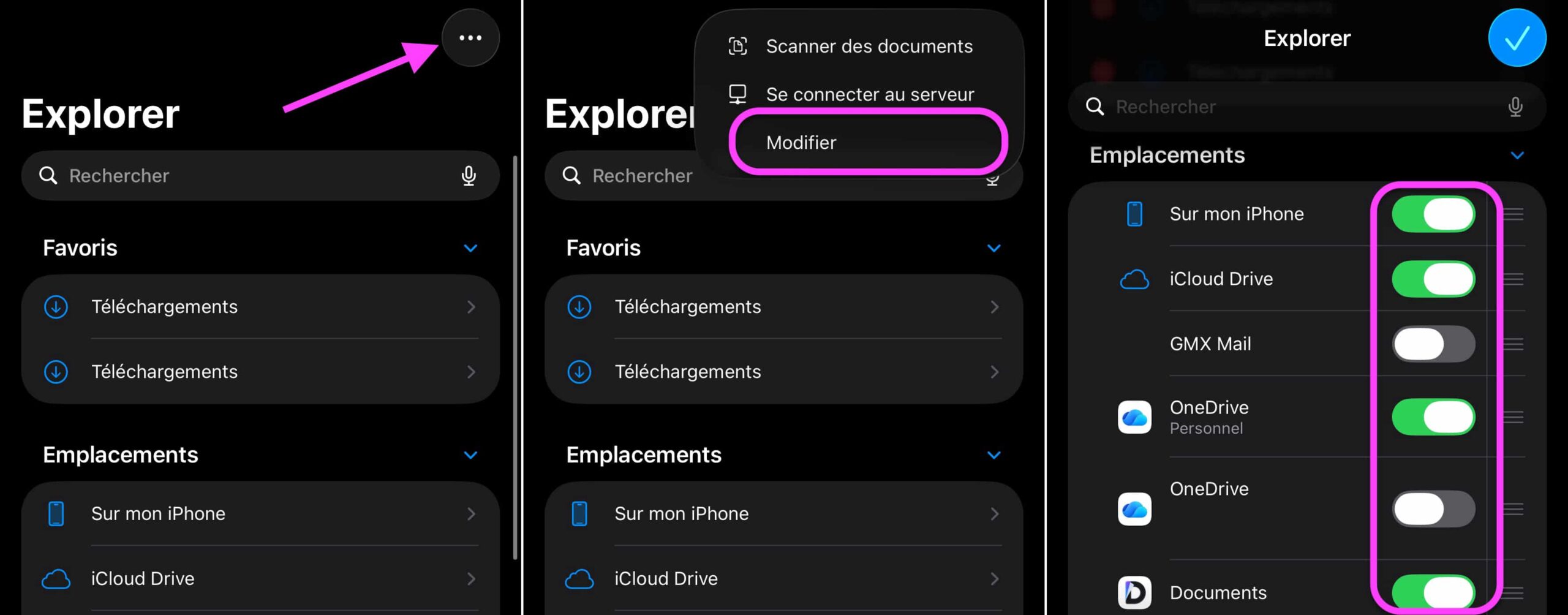 App Fichiers réglages Cloud