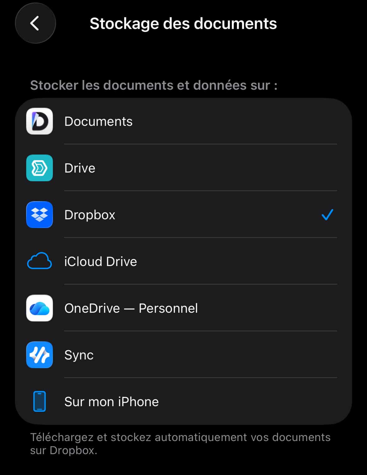 Stockage documents iOS