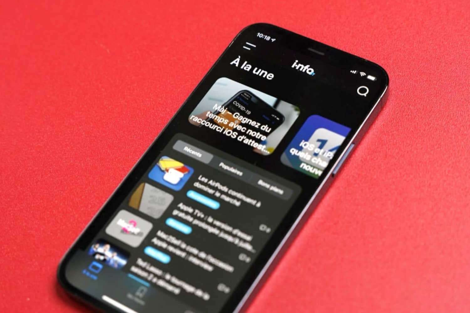 App i-nfo.fr sur iPhone