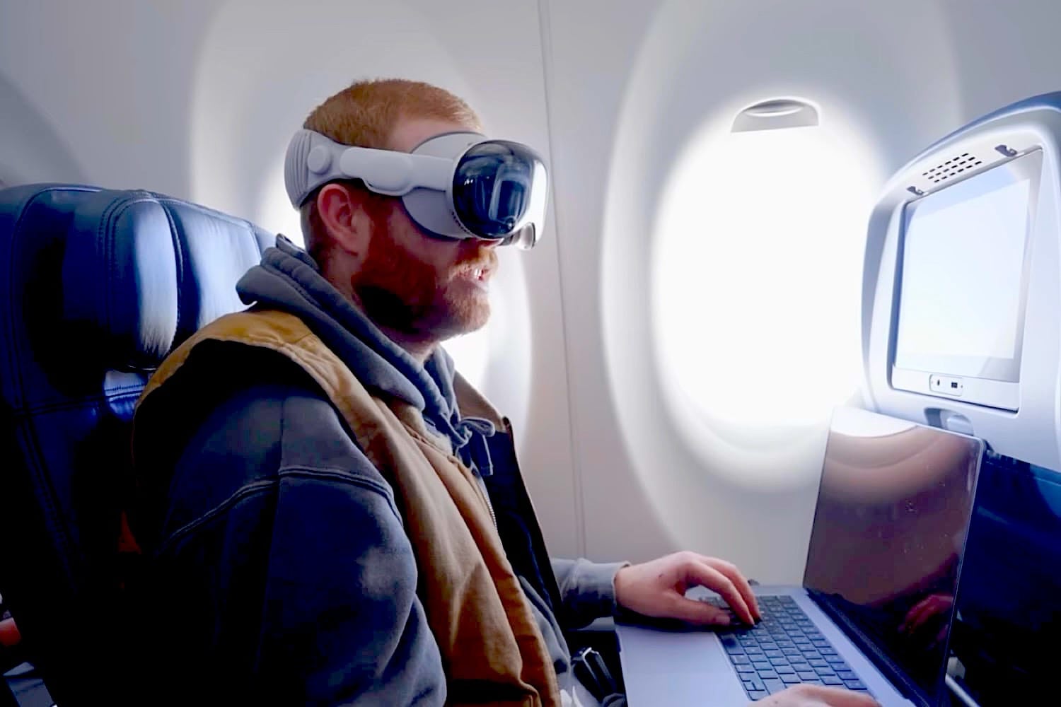 Apple Vision Pro en avion