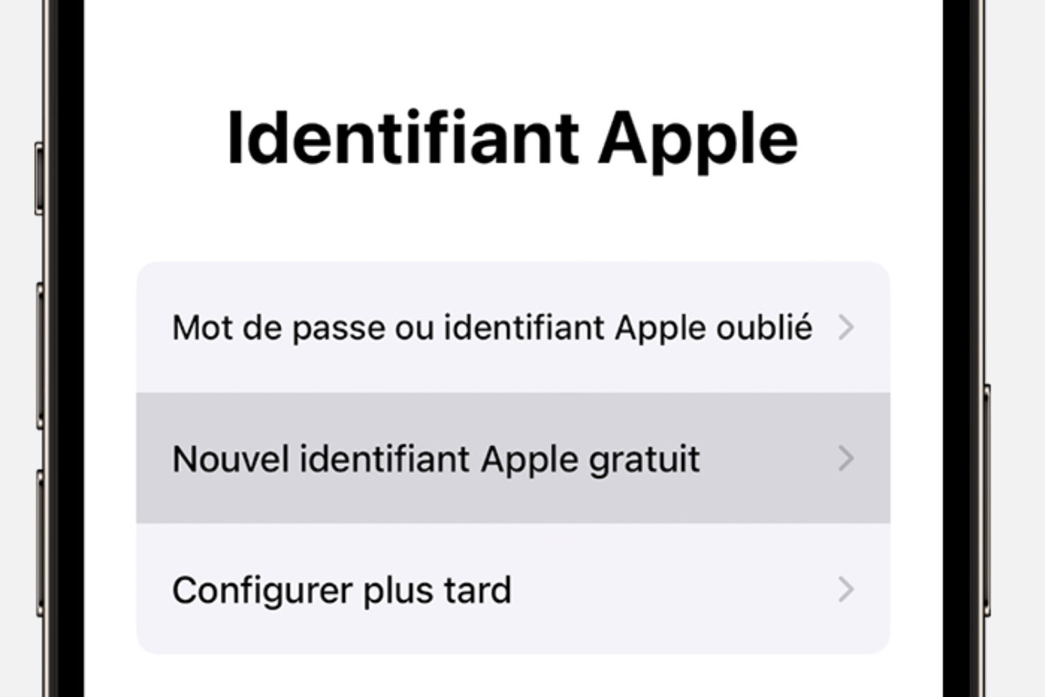 Identifiant apple iPhone