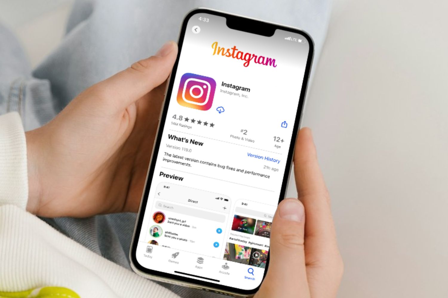 Instagram mockup iPhone