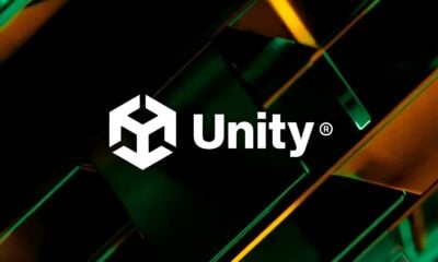 logo unity sur fond design 3D vert orange