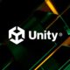 logo unity sur fond design 3D vert orange