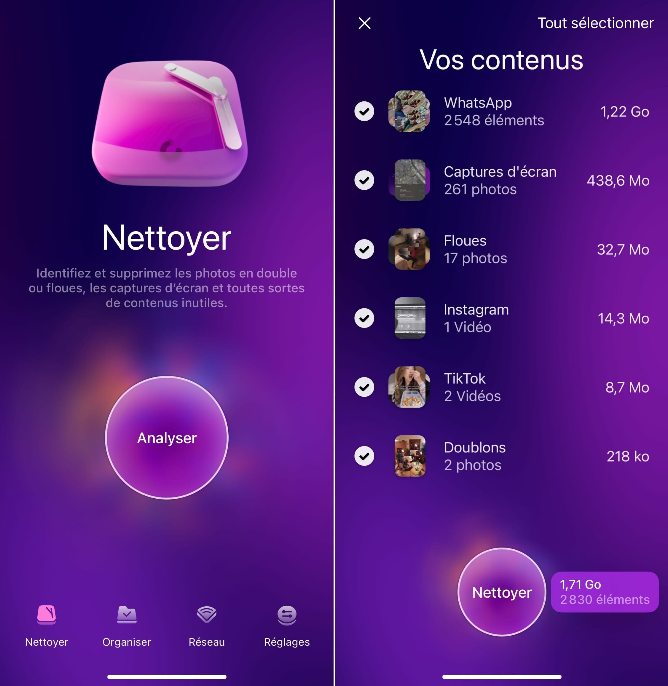 App iPhone CleanMyPhone nettoyer