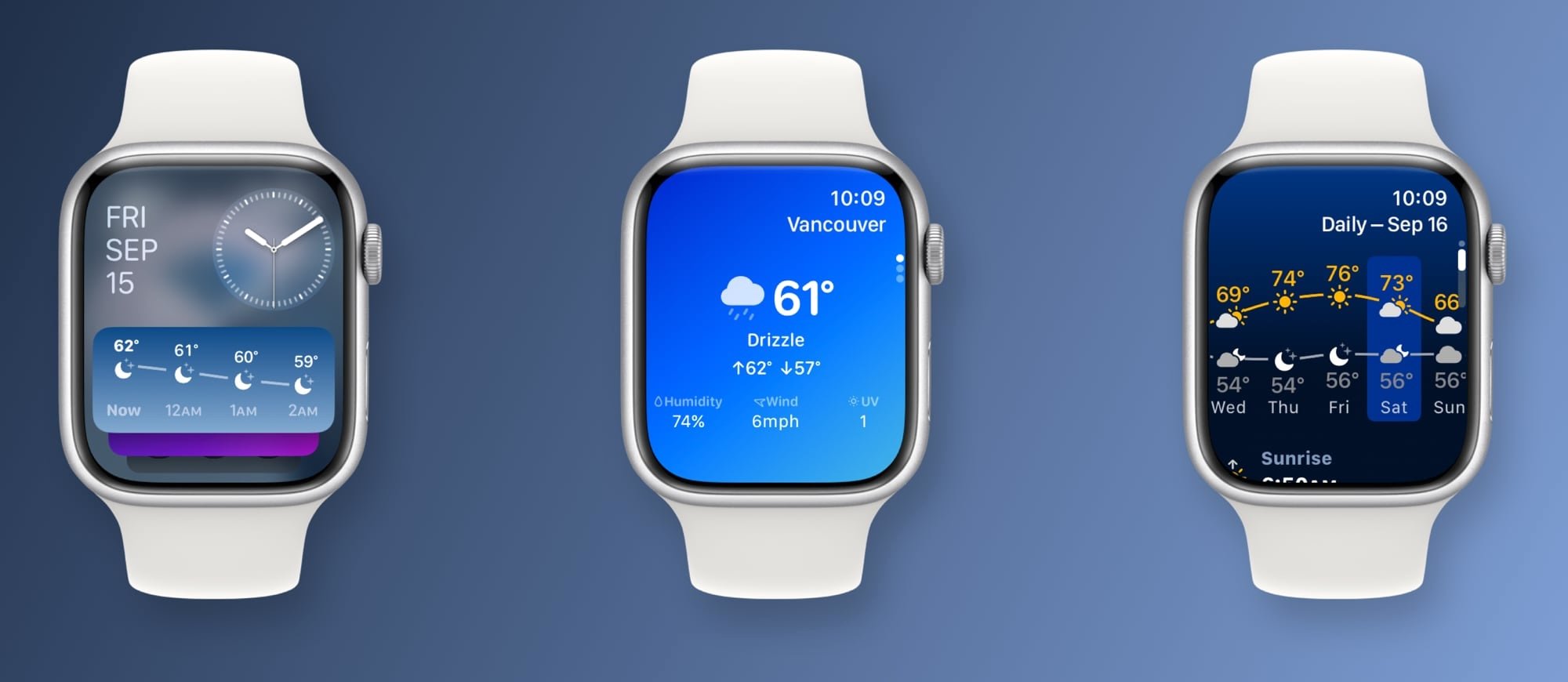 Application météo Mercury Apple Watch