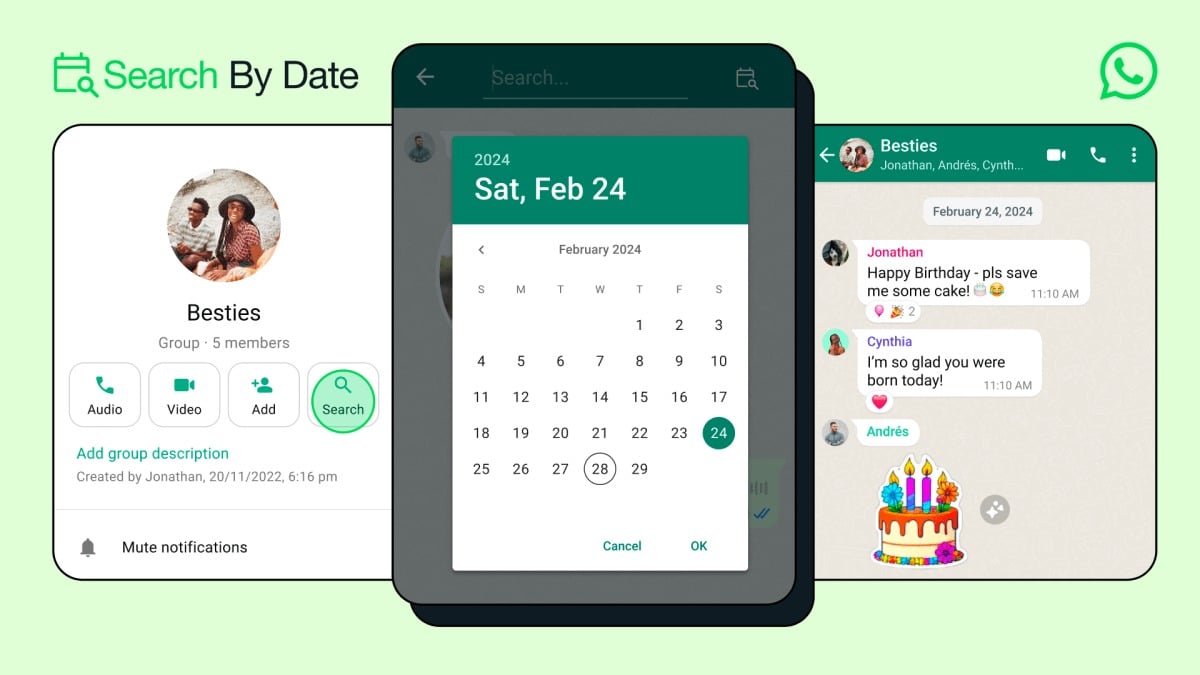 Recherche par date whatsapp calendrier