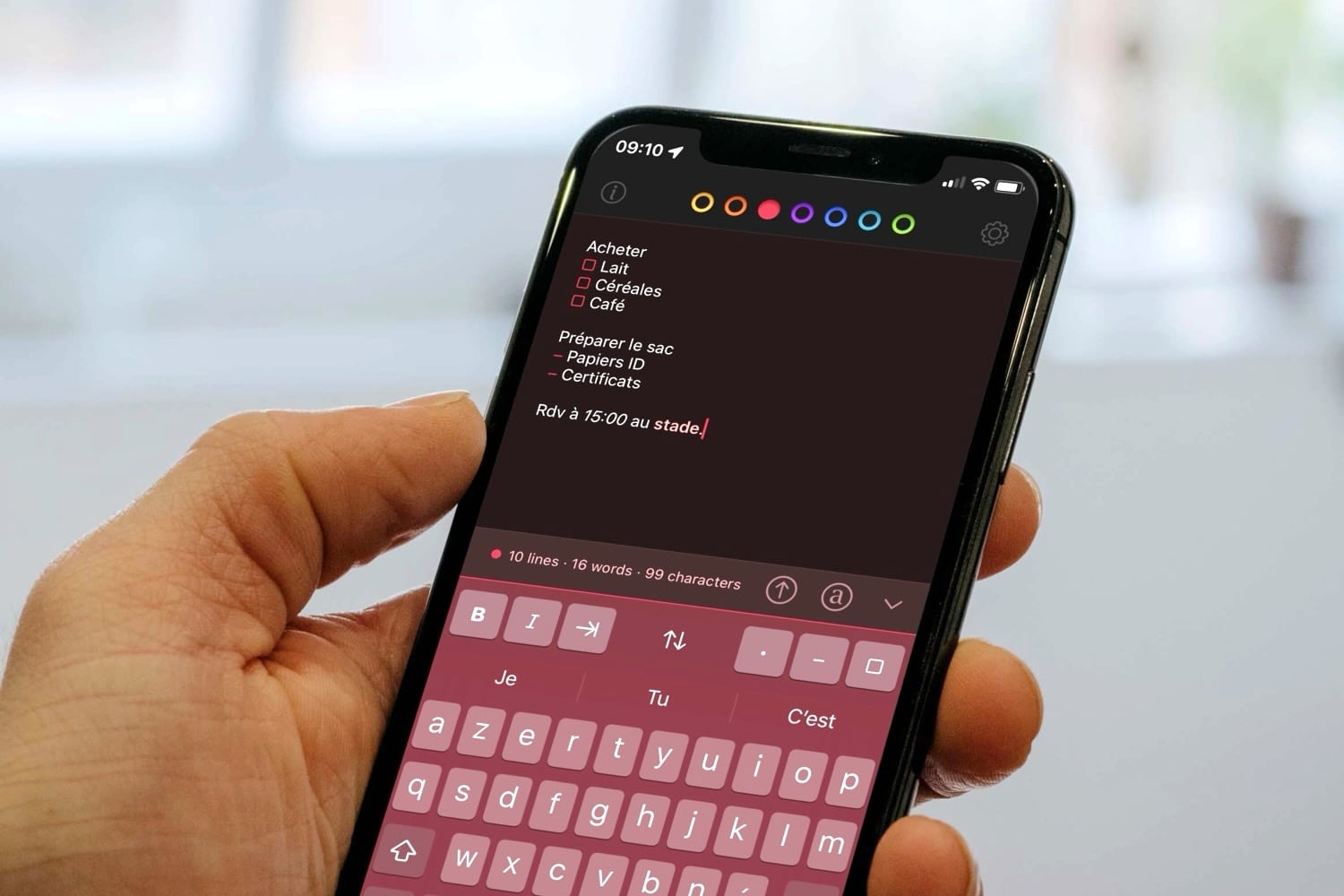 Application Tot sur iPhone