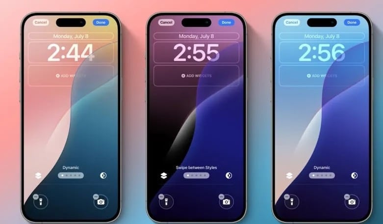 Fond d'écran dynamique iOS 18 bêta 3