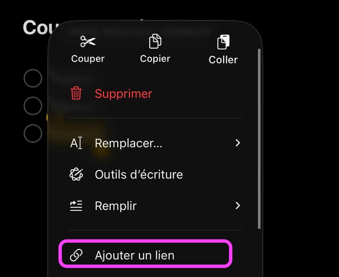Apple Notes liens notes