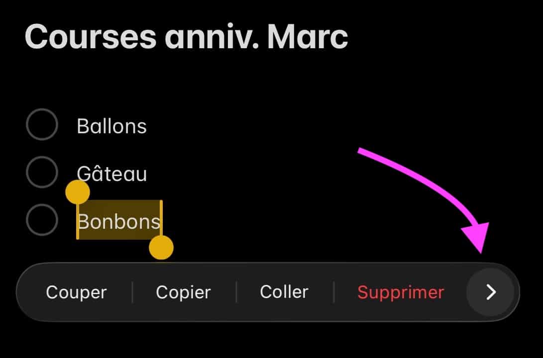 Insérer lien Apple Notes