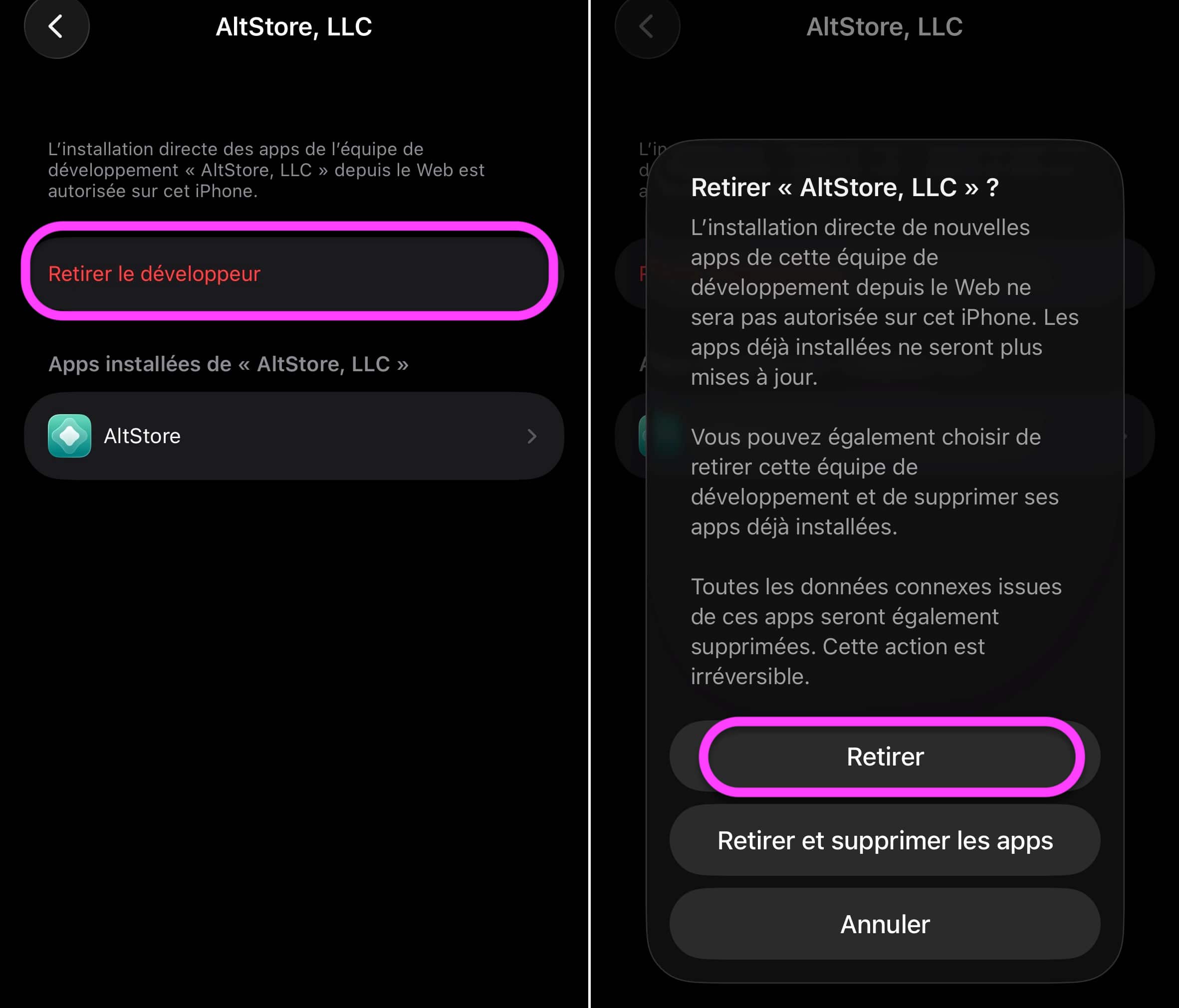 Retirer AltStore