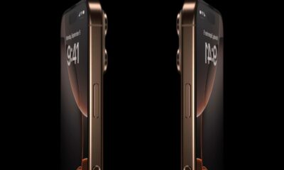 2 iPhone 16 pro dorés dos à dos sur fond noir (1)