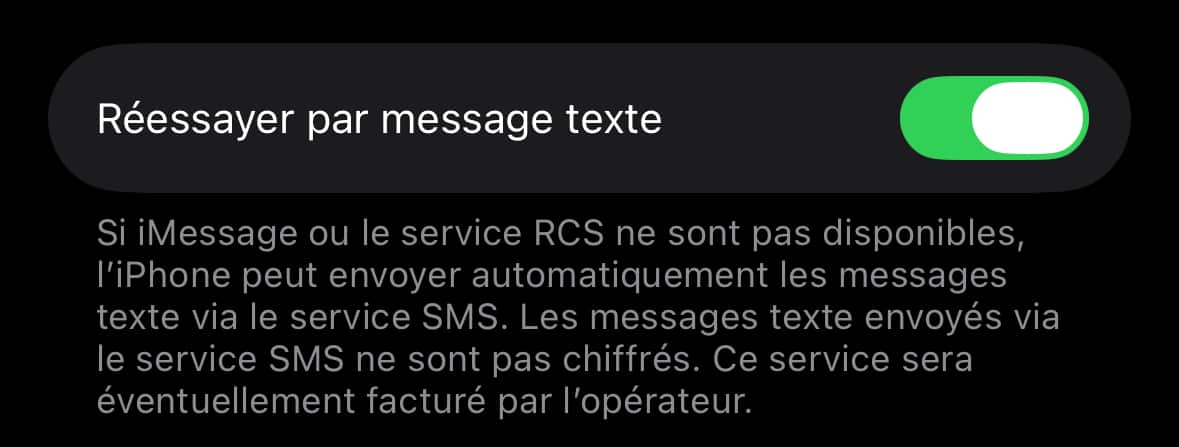 Message texte iMessage