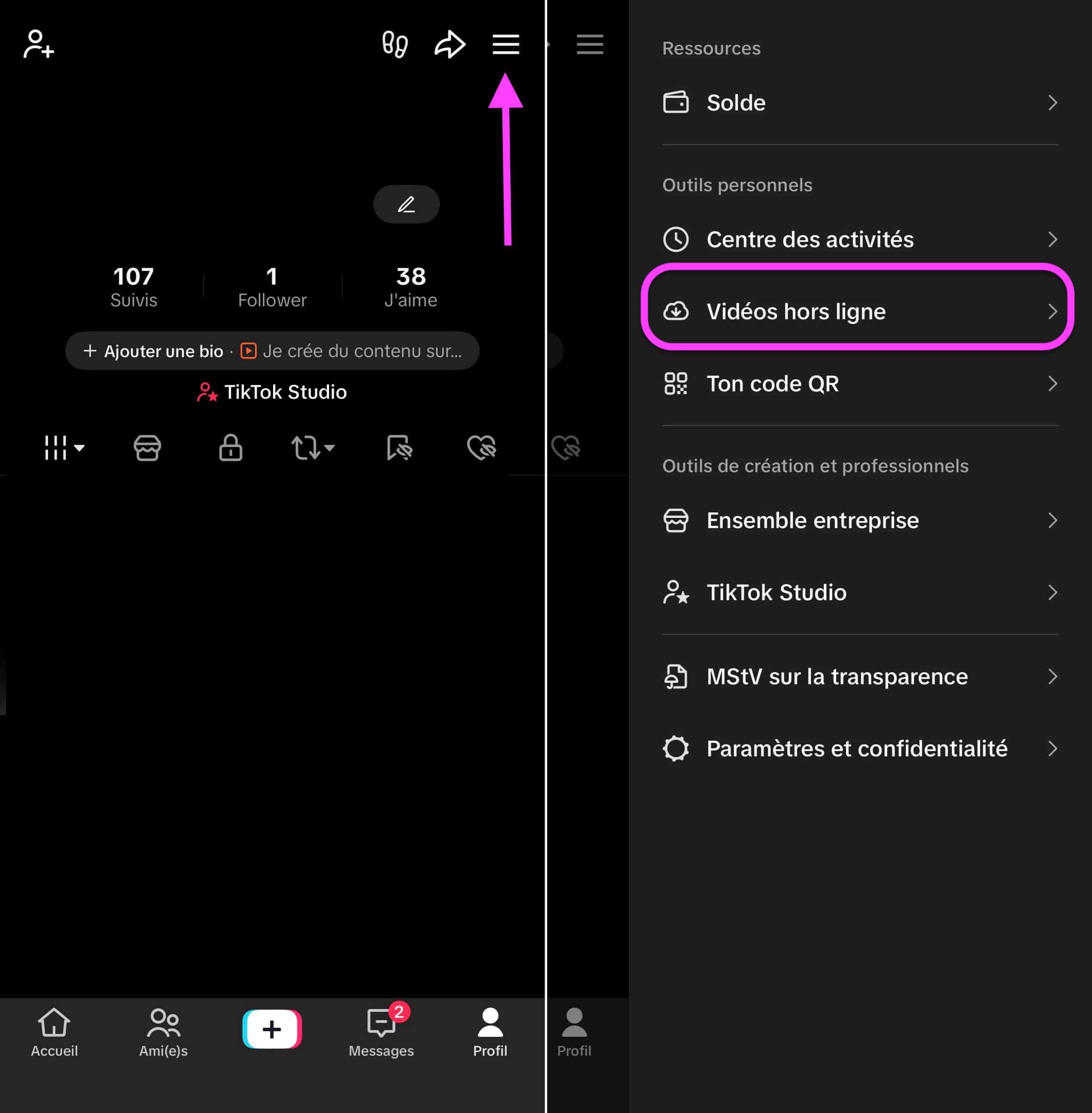 TikTok vidéos hors ligne