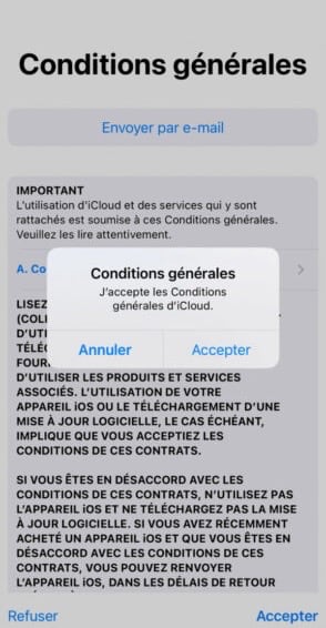 iCloud nouvelles conditions