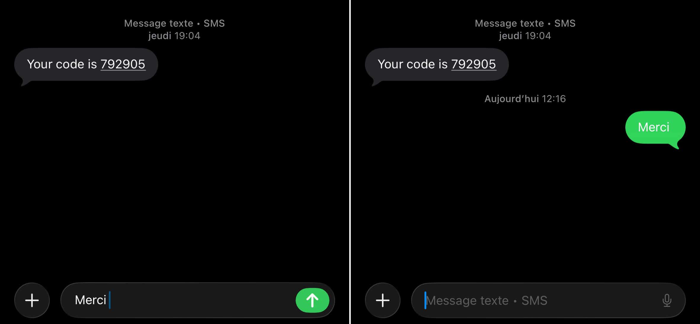 Bulle verte SMS
