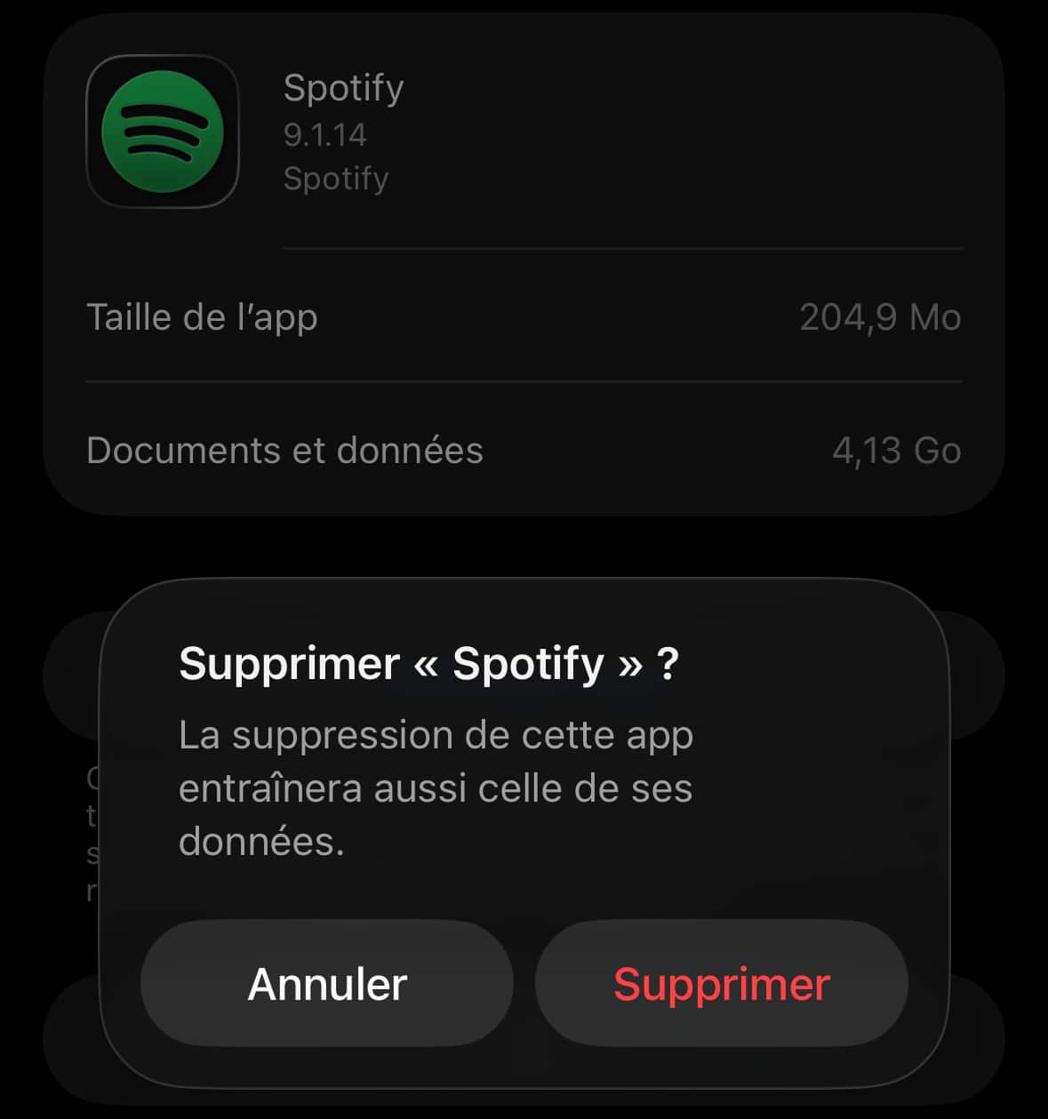 Supprimer Spotify