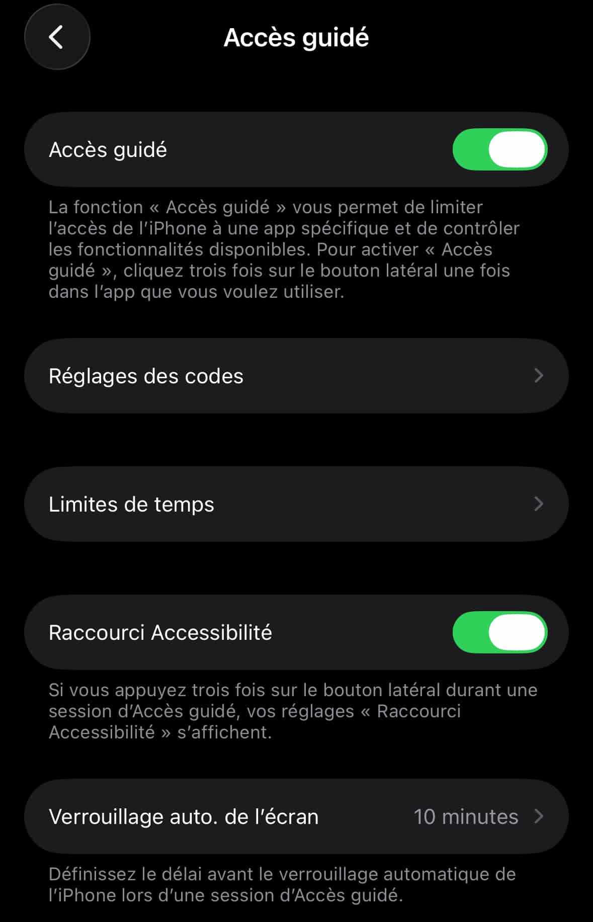 Activation Accès guidé
