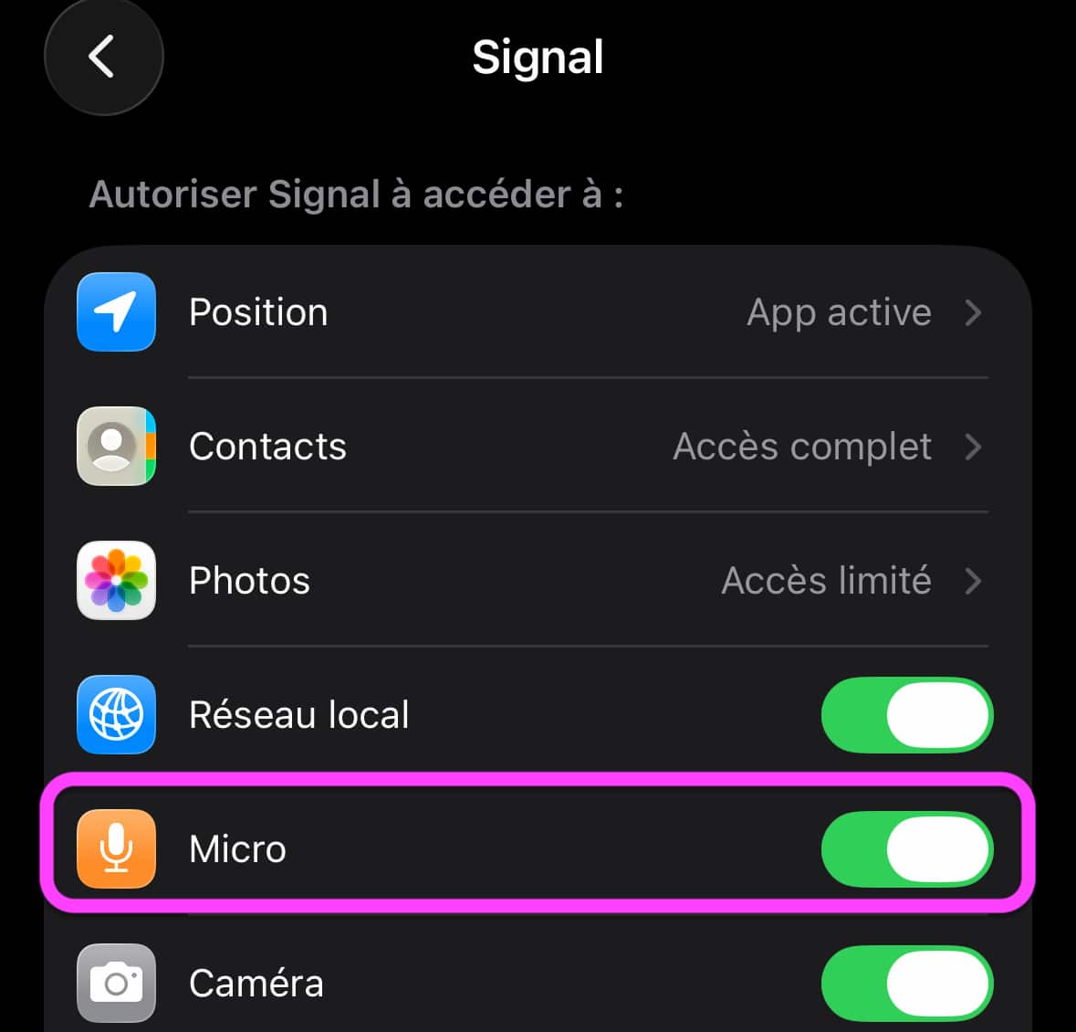 Accès microphone iOS
