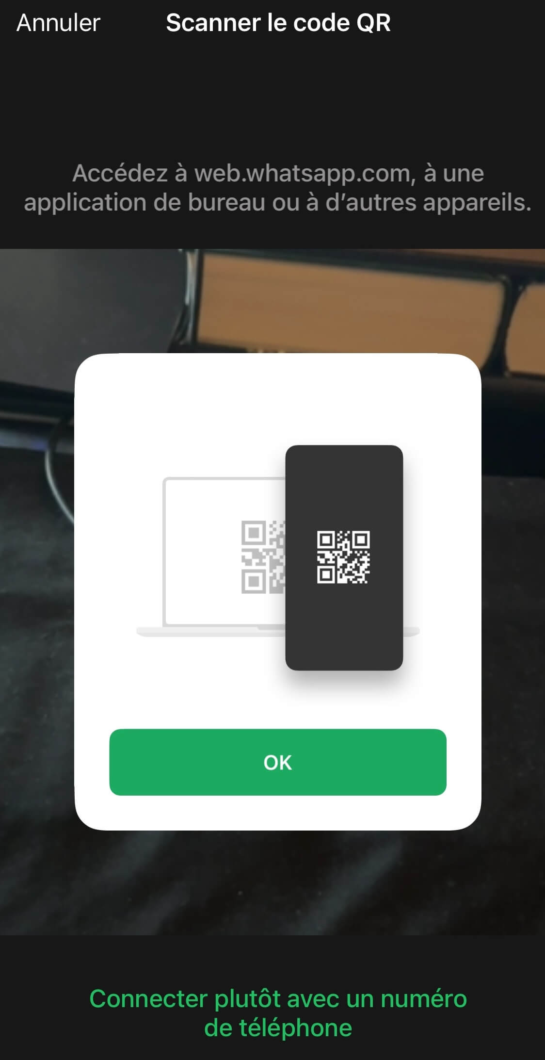 WhatsApp connexion web
