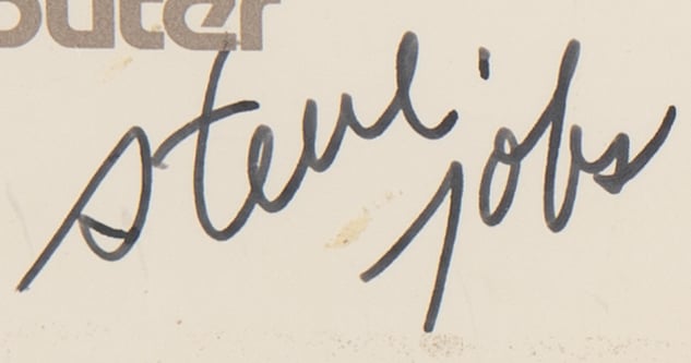 Signature steve jobs carte encheres