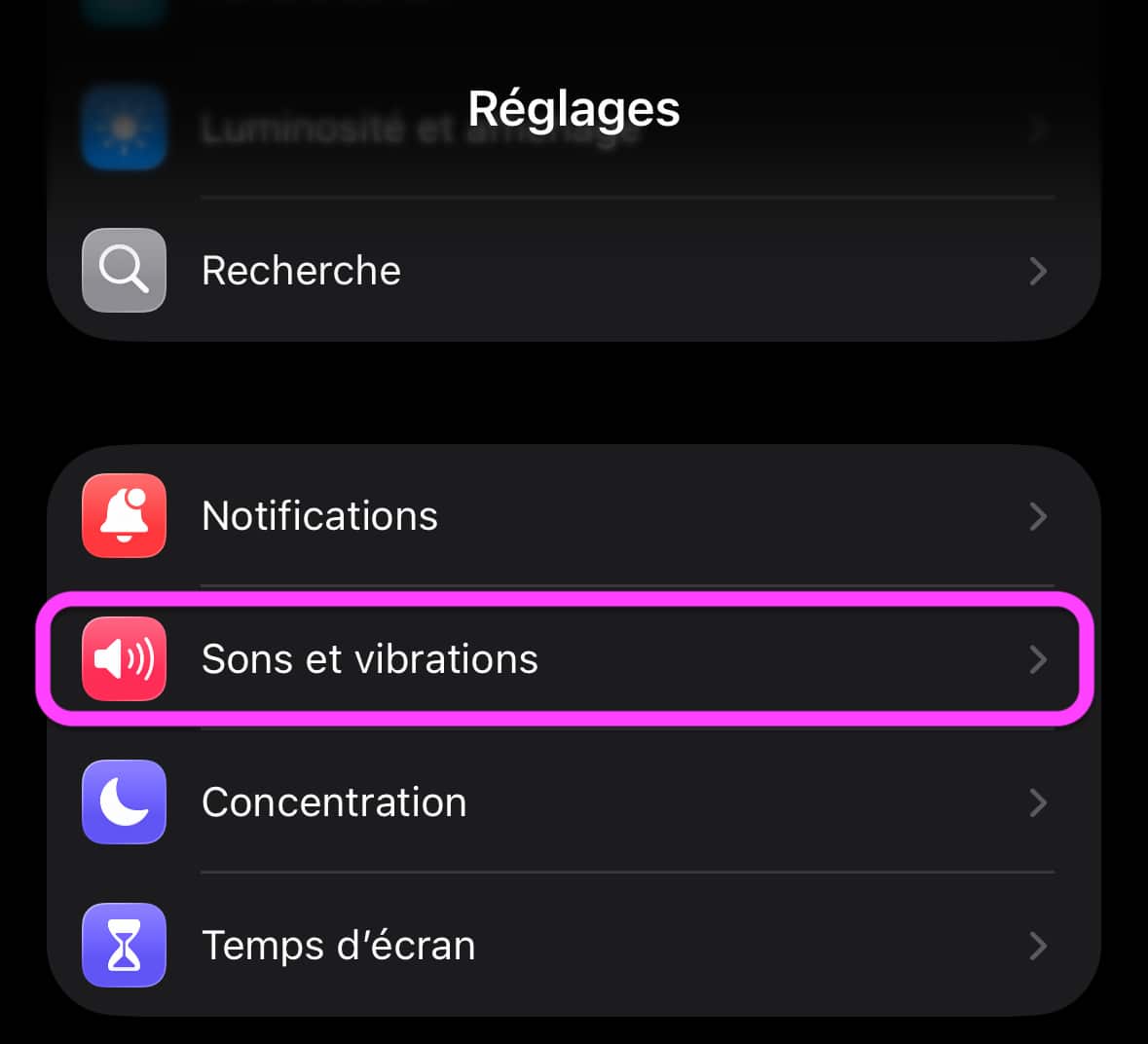 Stop vibrations réglages