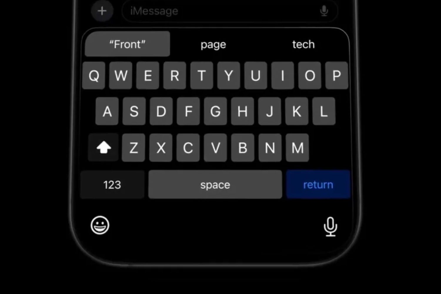 Clavier iPhone ios 19