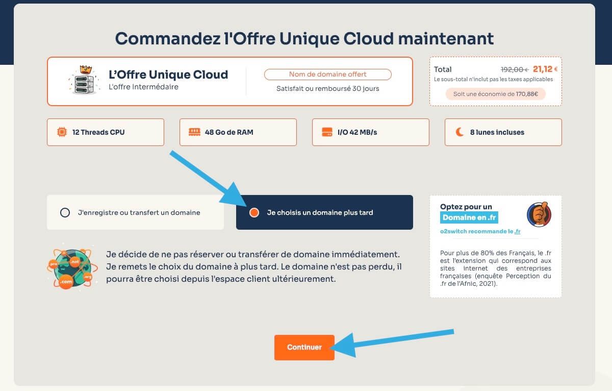 Coupon réduction o2switch