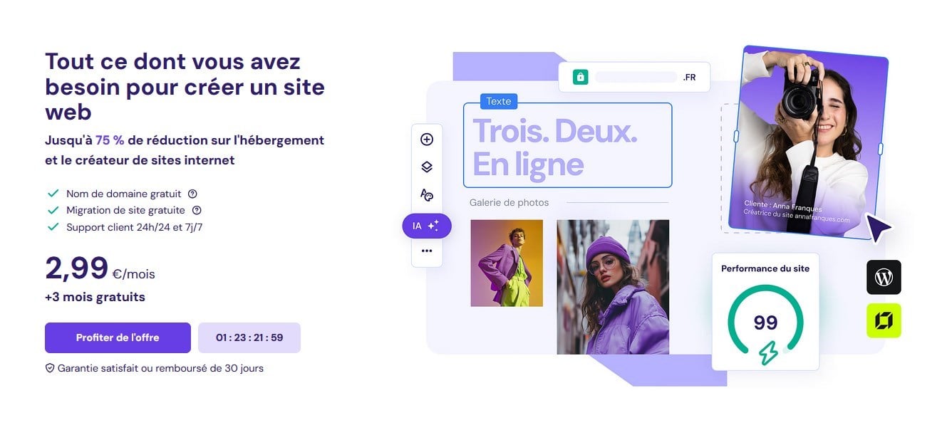 Hostinger hébergement web offre