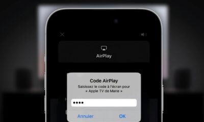 Menu configuration airplay sur iPhone saisie code
