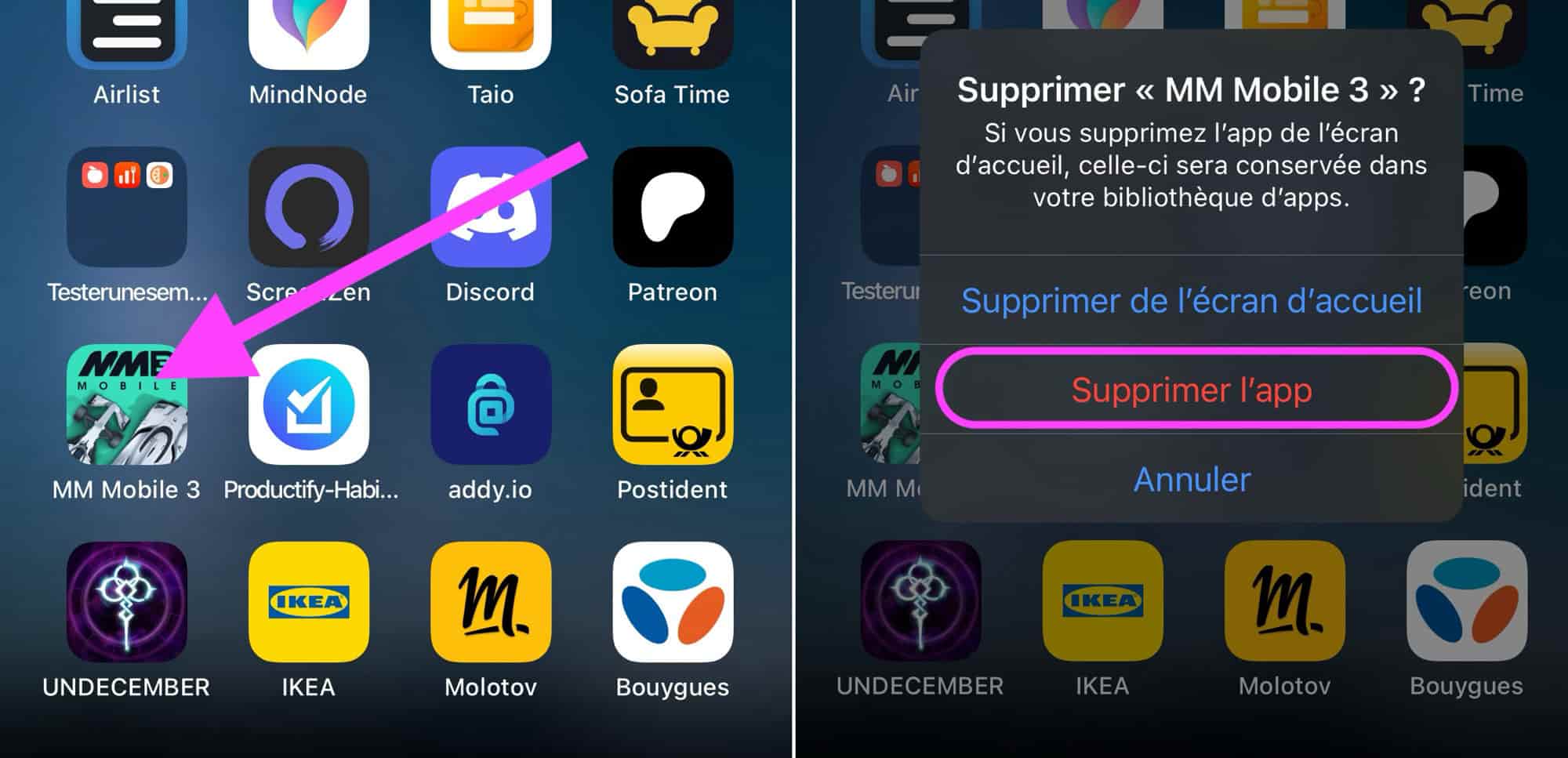 Confirmer suppression app