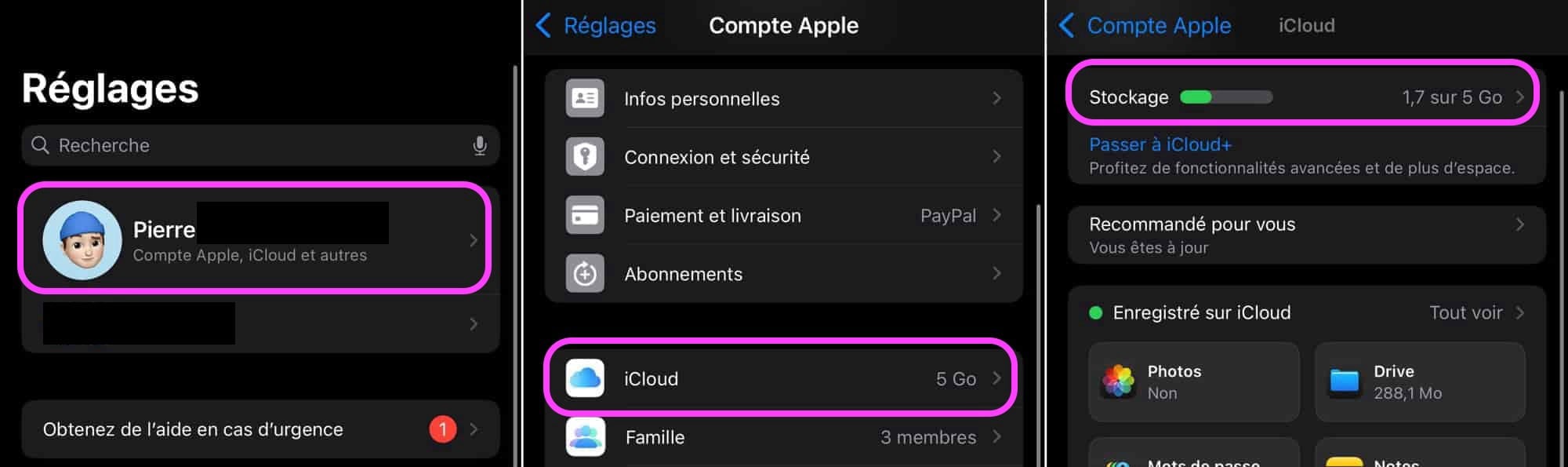 Stockage iCloud