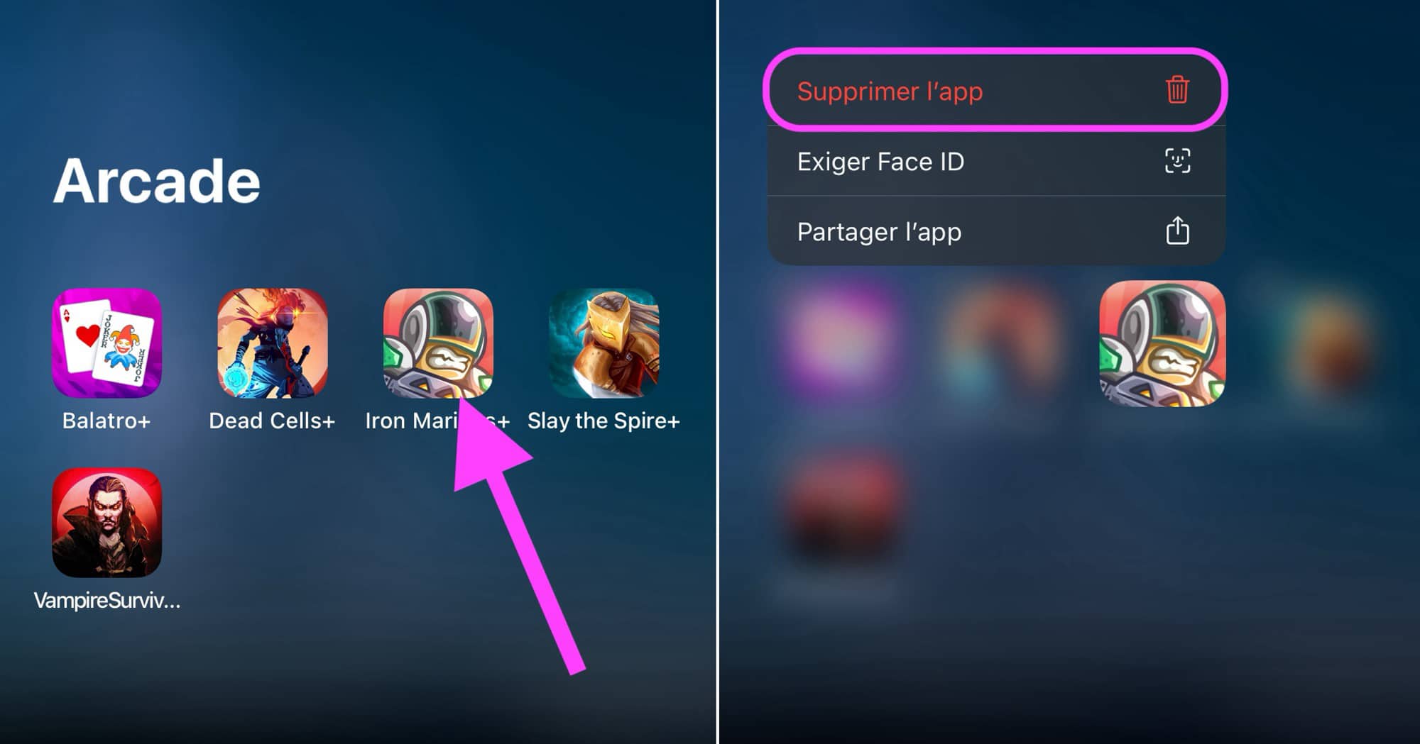 Supprimer app Library