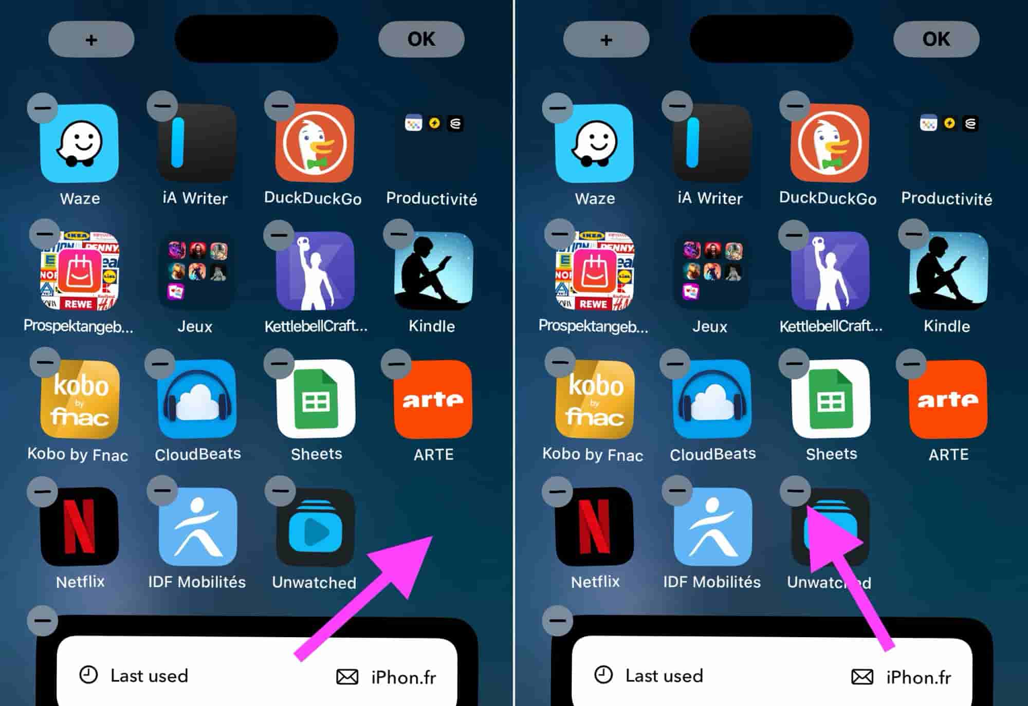 supprimer app iPhone