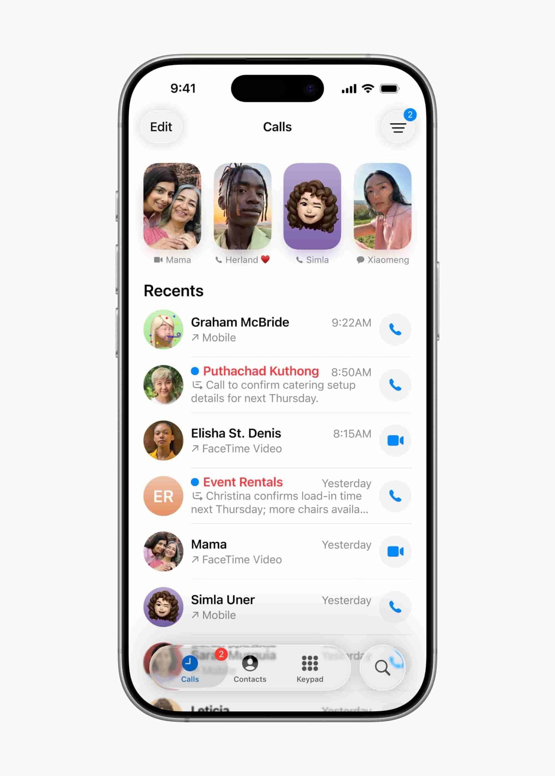 App téléphone iOS 26