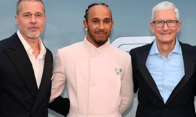 Brad Pitt, Lewis Hamilton, Tim Cook sur scène