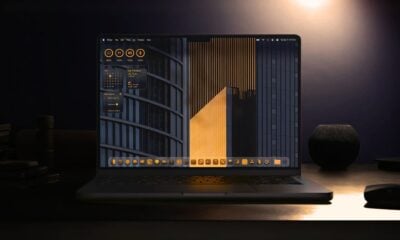 Macbook macOS 26 tahoe apple liquid glass doré noir