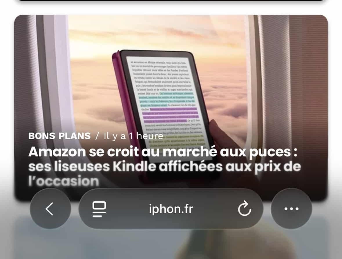 iOS 26 barre compacte