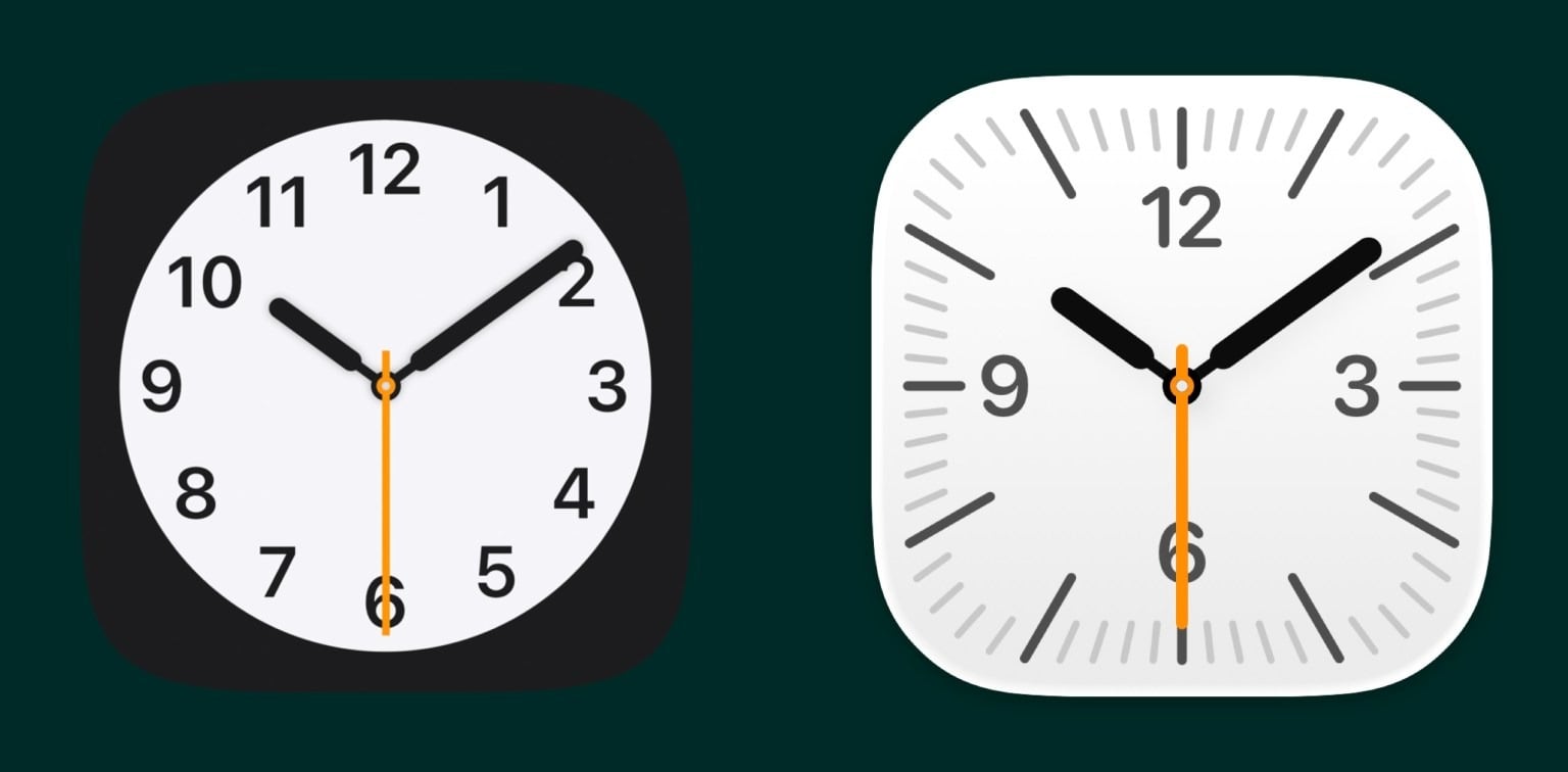 iOS 18 vs iOS 26 horloge