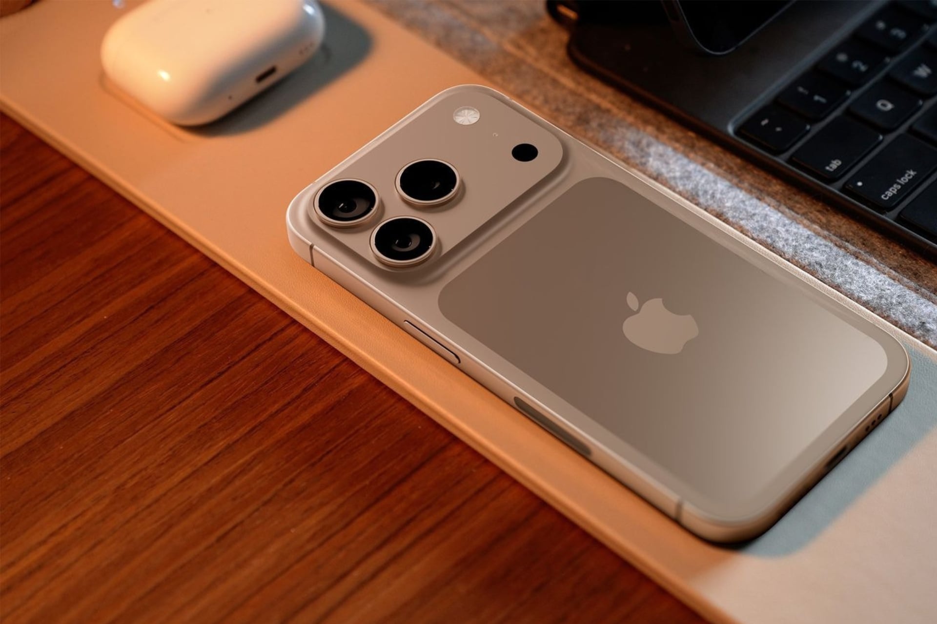 iPhone 17 pro bureau boitié airdpods