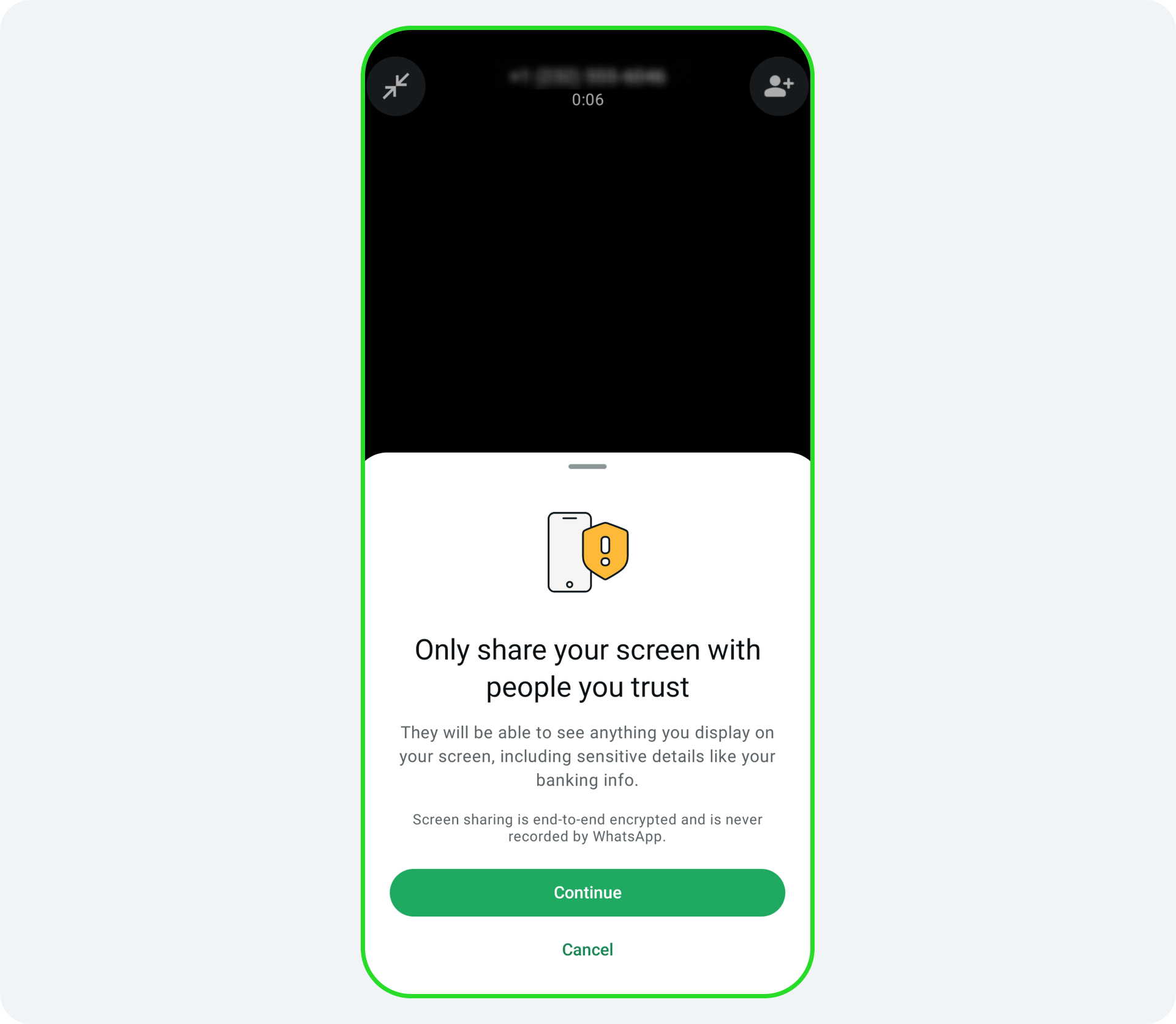 WhatsApp partage écran