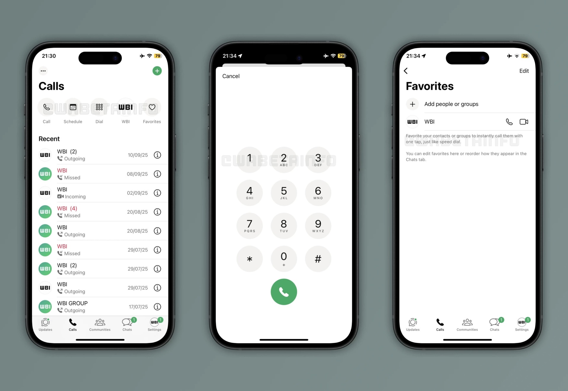 Nouvelle interface appels