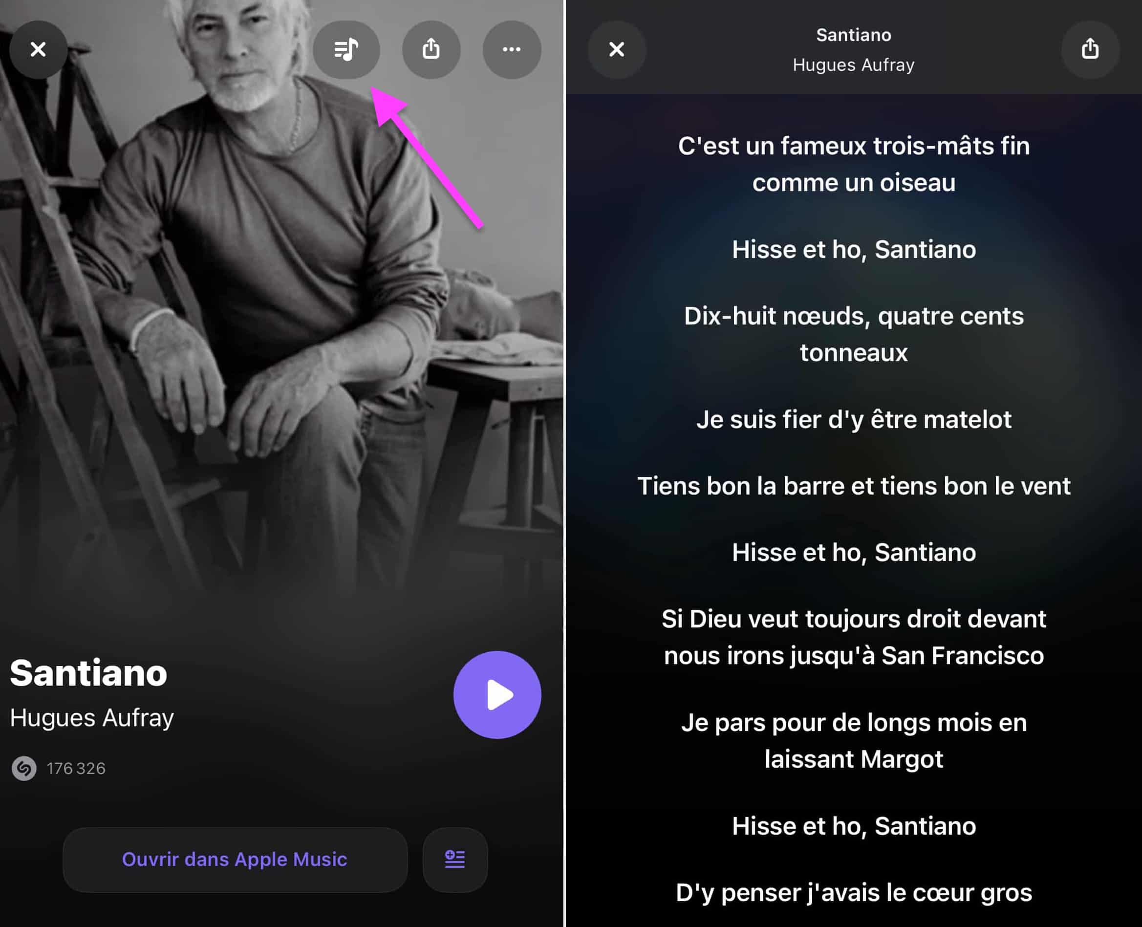 Paroles Shazam chanson