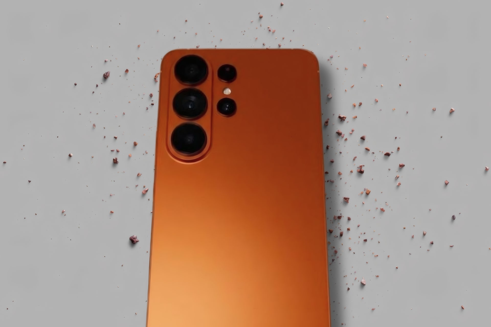 Samsung galaxy s26 ultra orange cosmique copie apple iPhone 17 pro max