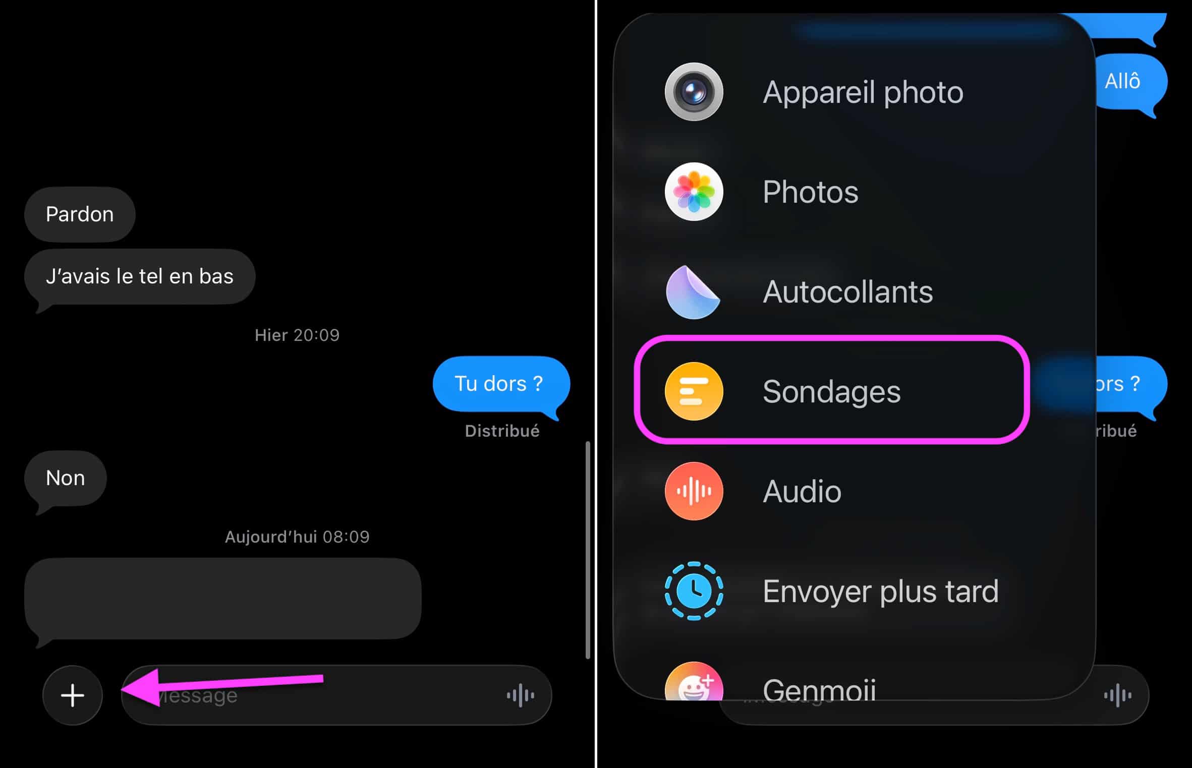 Sondage iMessage