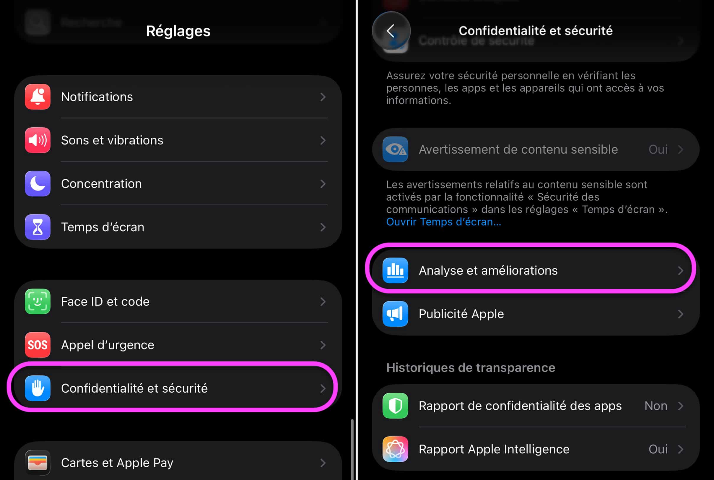 Confidentialité et sécurité