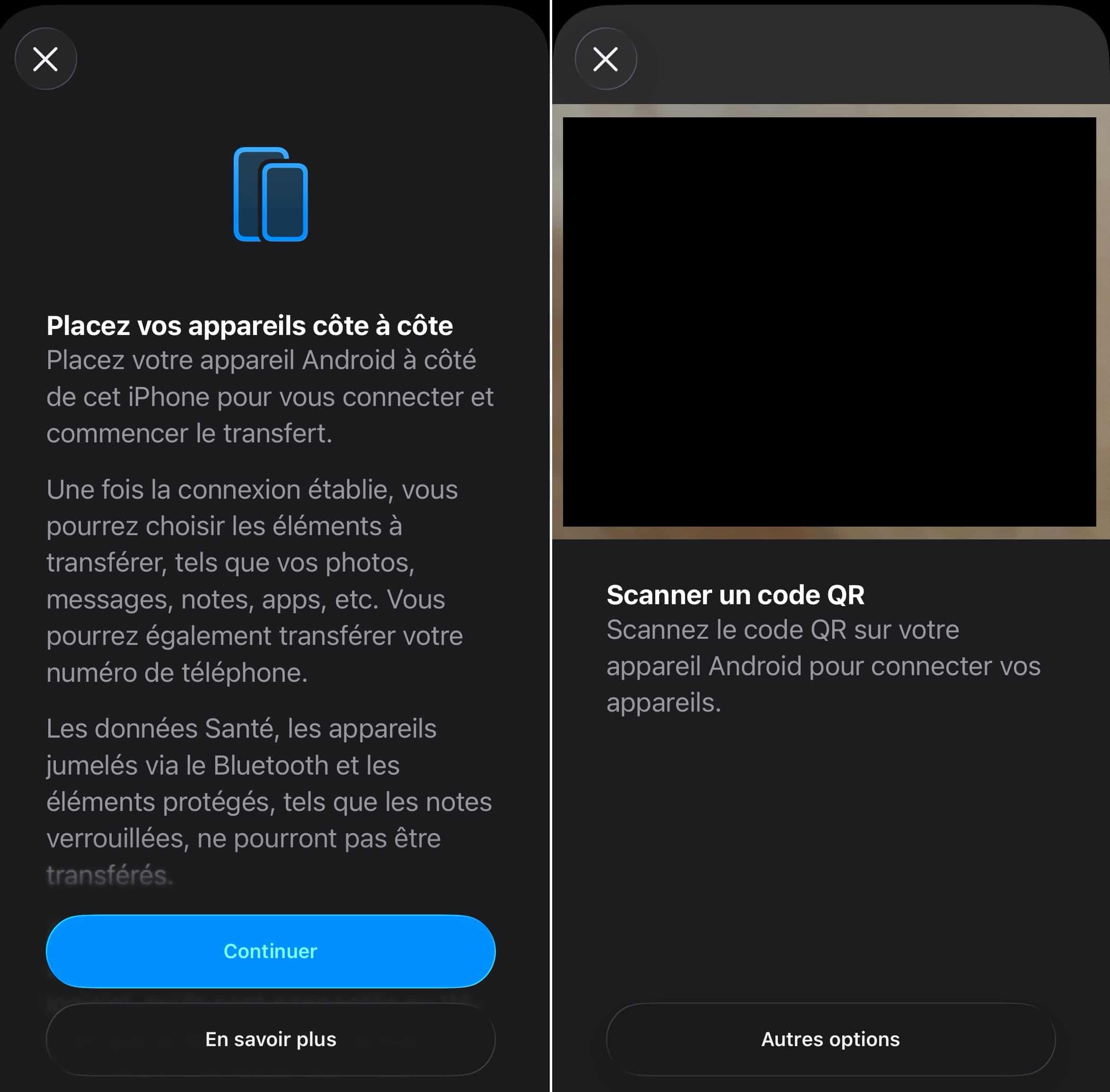 Transfert Android iOS 26.3