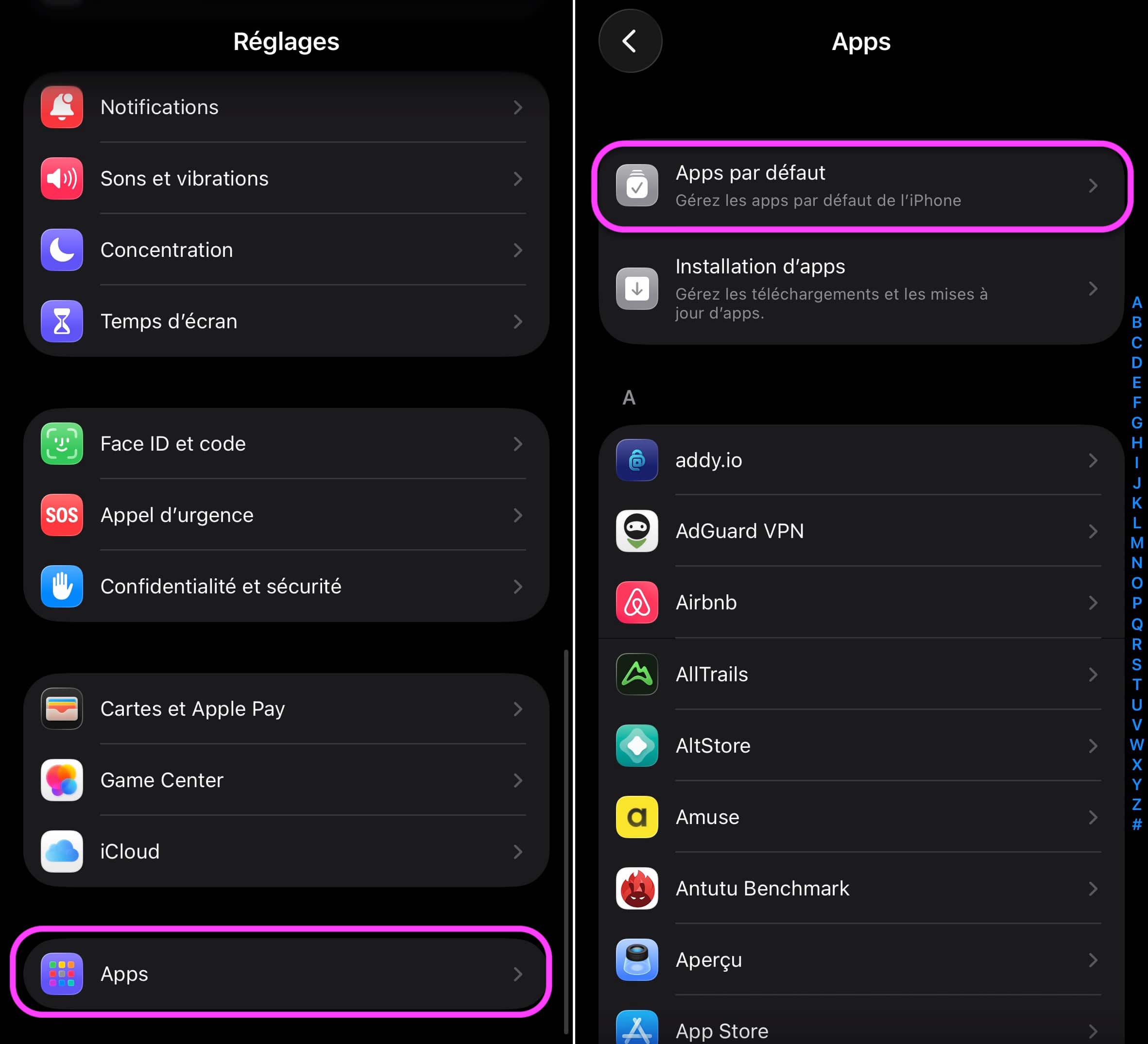 Google Maps app par défaut
