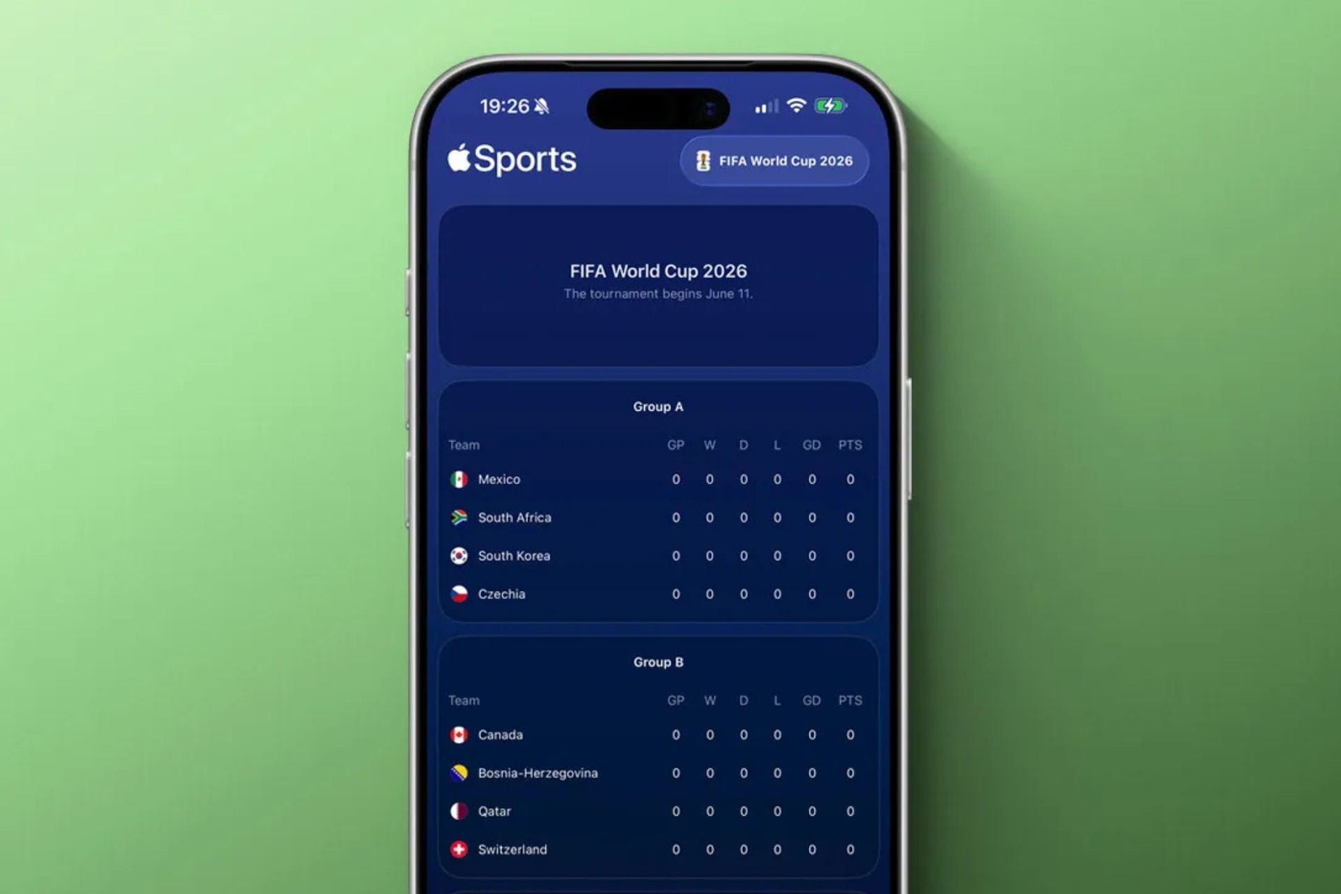 Apple Sports Coupe du monde 2026